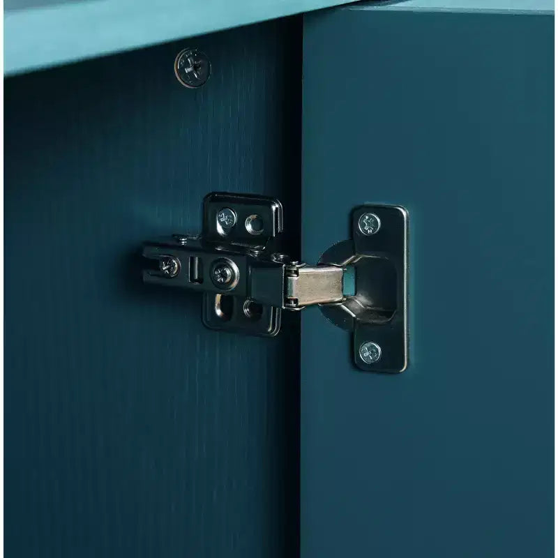 Credenza da cucina con ante intagliate a fiori, mobile multiuso con maniglie in metallo per ingresso e soggiorno