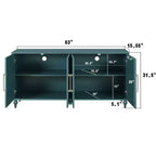 Credenza da cucina con ante intagliate a fiori, mobile multiuso con maniglie in metallo per ingresso e soggiorno