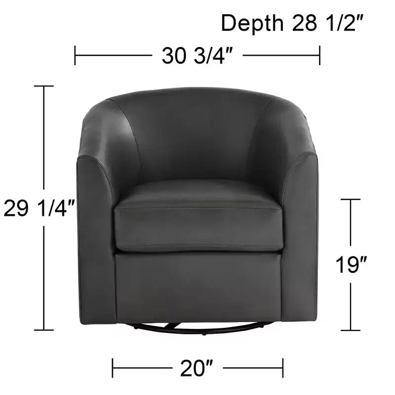 Poltrona a botte girevole – Similpelle grigio scuro, 78 cm di larghezza