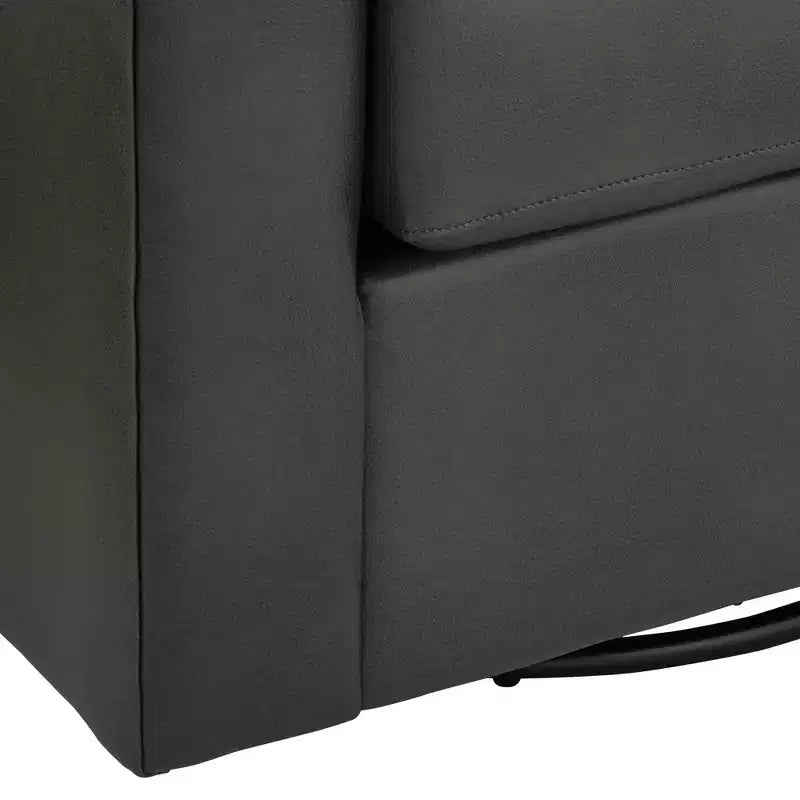 Poltrona a botte girevole – Similpelle grigio scuro, 78 cm di larghezza