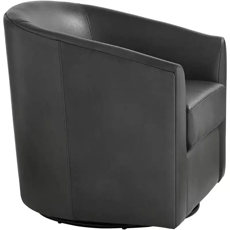 Poltrona a botte girevole – Similpelle grigio scuro, 78 cm di larghezza