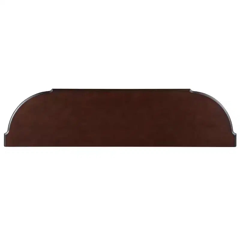 Consolle curva da 52'' in legno anticato con ripiano aperto e 2 cassetti, Espresso