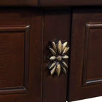 Consolle curva da 52'' in legno anticato con ripiano aperto e 2 cassetti, Espresso