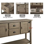 Consolle da 48'' in legno massello con 2 cassetti e ante – Marrone Rustico