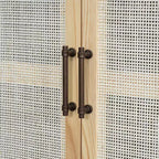 Credenza-Buffet con ante in rattan e vano contenitore