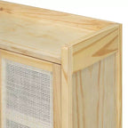 Credenza-Buffet con ante in rattan e vano contenitore