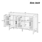 Credenza-Buffet con ante in rattan e vano contenitore
