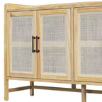 Credenza-Buffet con ante in rattan e vano contenitore
