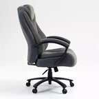 Sedia da ufficio a schienale alto regolabile in altezza con rivestimento in cotone e rotelle
