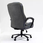 Sedia da ufficio a schienale alto regolabile in altezza con rivestimento in cotone e rotelle