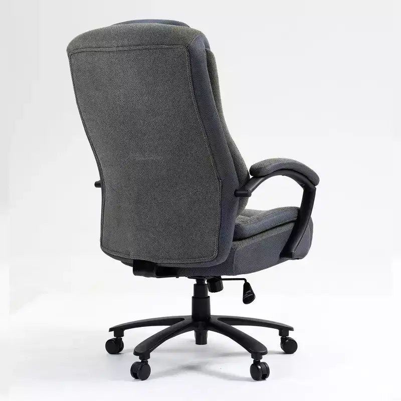 Sedia da ufficio a schienale alto regolabile in altezza con rivestimento in cotone e rotelle