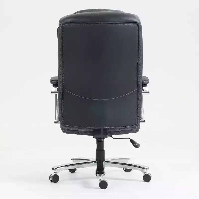 Sedia da ufficio a schienale alto regolabile in altezza con rivestimento in cotone e rotelle