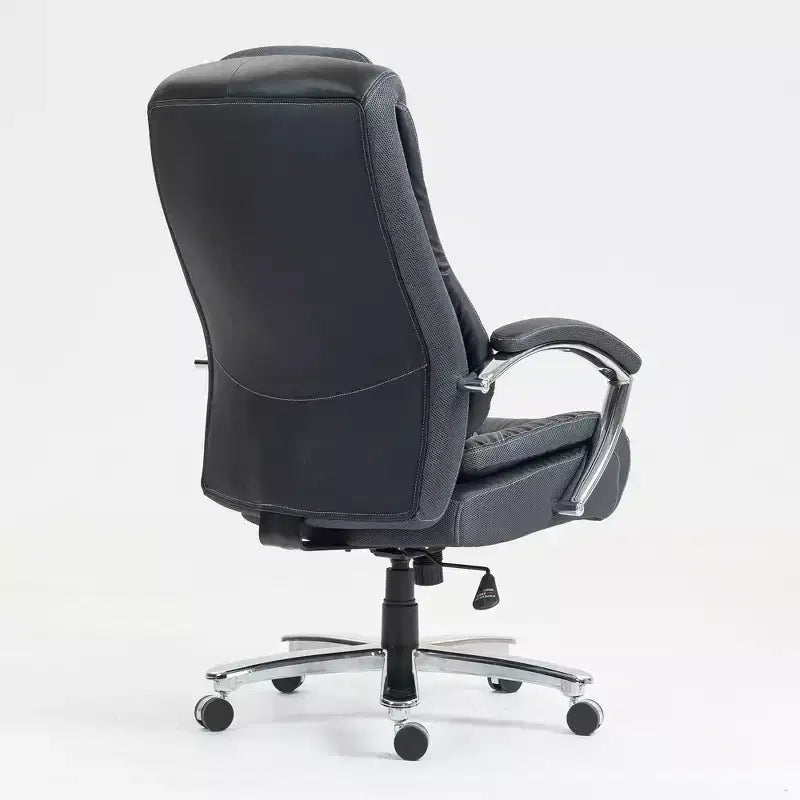 Sedia da ufficio a schienale alto regolabile in altezza con rivestimento in cotone e rotelle