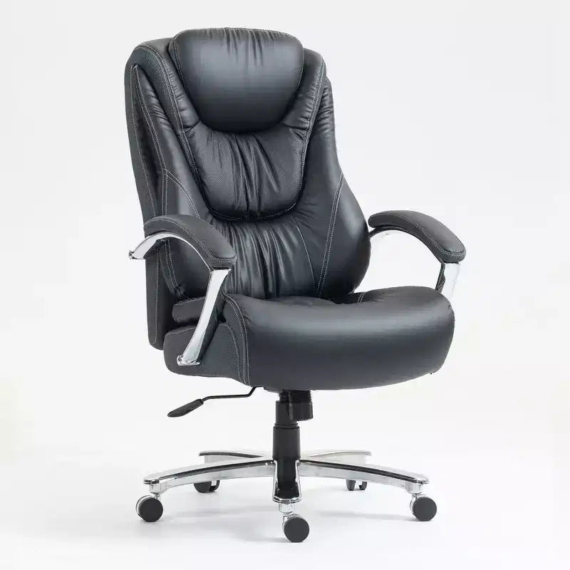 Sedia da ufficio a schienale alto regolabile in altezza con rivestimento in cotone e rotelle
