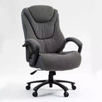 Sedia da ufficio a schienale alto regolabile in altezza con rivestimento in cotone e rotelle