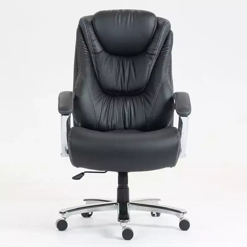 Sedia da ufficio a schienale alto regolabile in altezza con rivestimento in cotone e rotelle