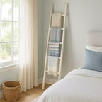 Scala Decorativa in Legno con Ganci – Porta Coperte e Asciugamani per Camera da Letto o Soggiorno