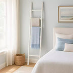 Scala Decorativa in Legno con Ganci – Porta Coperte e Asciugamani per Camera da Letto o Soggiorno
