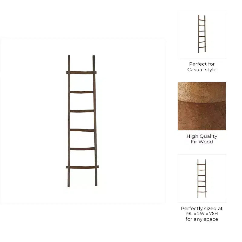 Scala Decorativa in Legno con Ganci – Porta Coperte e Asciugamani per Camera da Letto o Soggiorno
