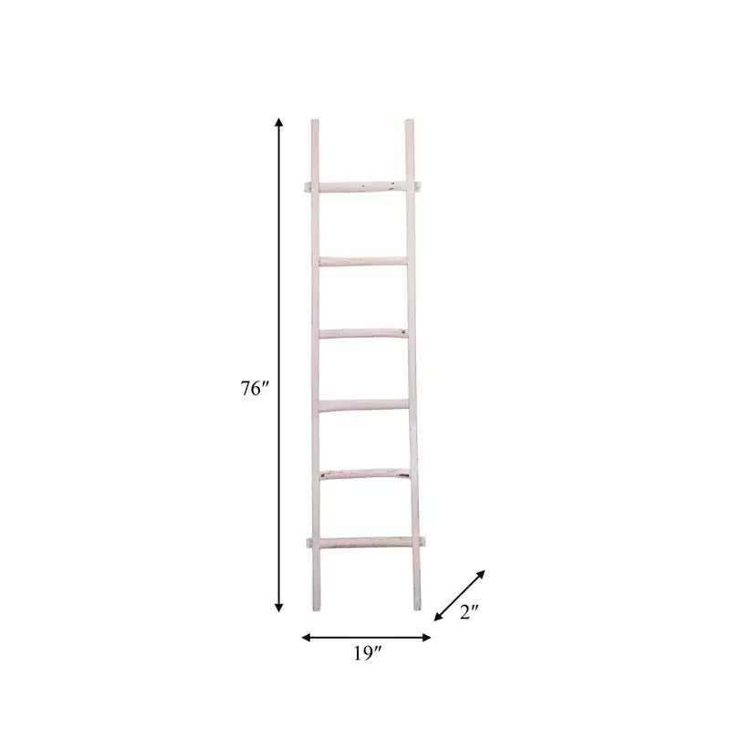 Scala Decorativa in Legno con Ganci – Porta Coperte e Asciugamani per Camera da Letto o Soggiorno