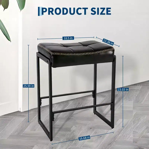Sgabello da bancone da 60 cm con sedile in similpelle e poggiapiedi