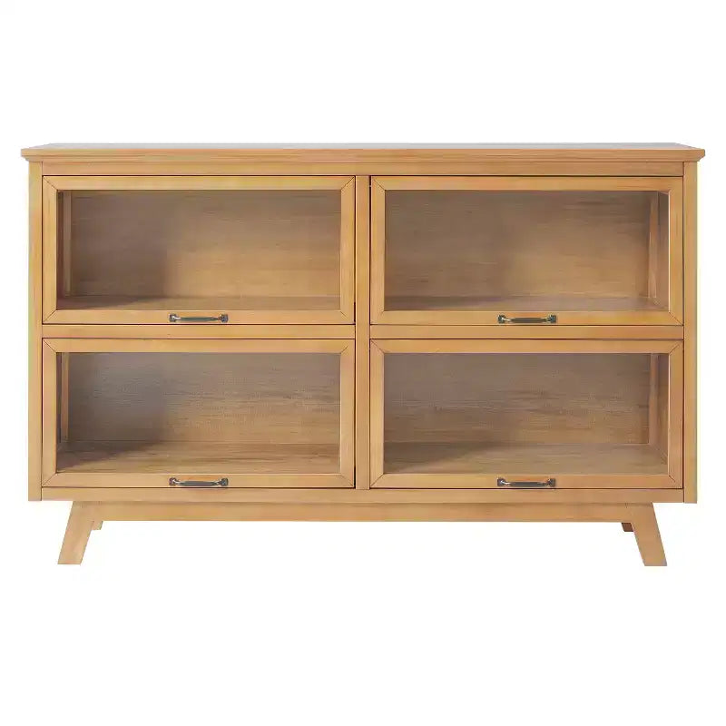 Madia di design Mid-Century Modern con 4 ante in vetro