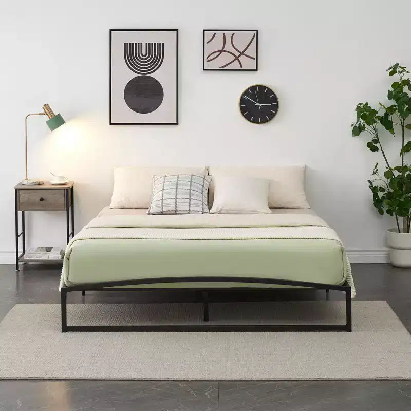 Telaio Letto Basso in Metallo con Doghe in Acciaio – Diverse Misure e Colori