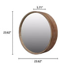 Specchio da parete rotondo da 23,6" con armadietto scorrevole