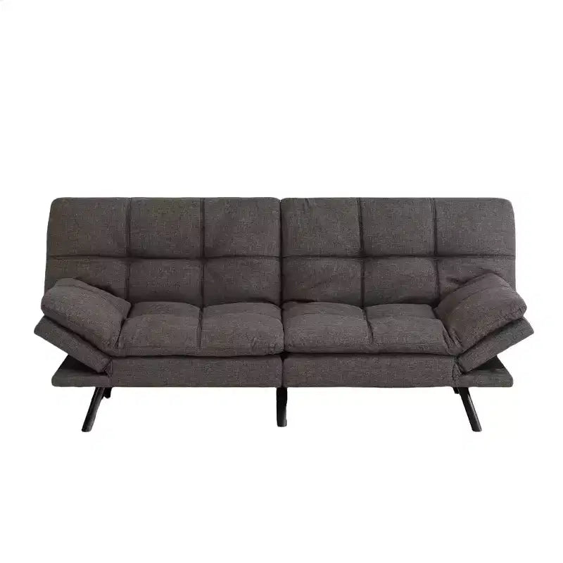 Divano Letto Futon Convertibile da 71 pollici con Memory Foam, Schienale e Braccioli Regolabili, Ecopelle