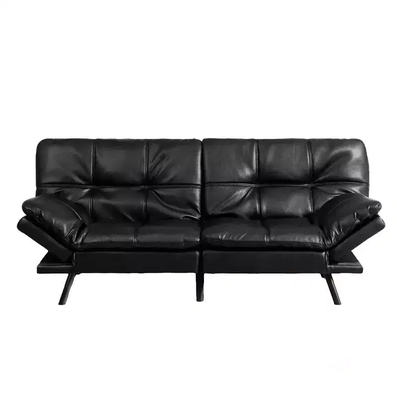 Divano Letto Futon Convertibile da 71 pollici con Memory Foam, Schienale e Braccioli Regolabili, Ecopelle