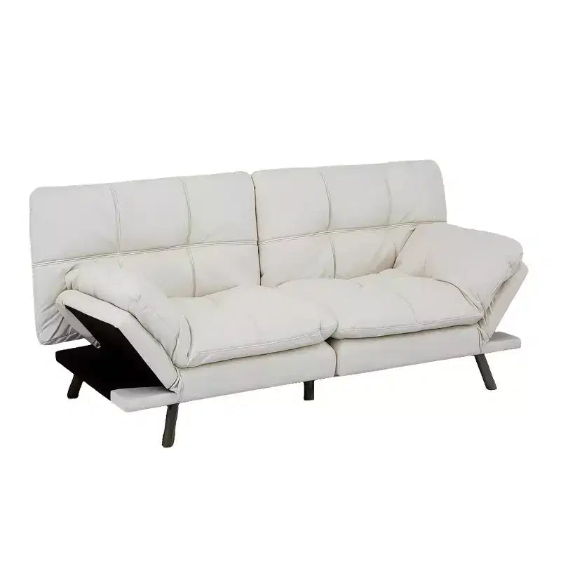 Divano Letto Futon Convertibile da 71 pollici con Memory Foam, Schienale e Braccioli Regolabili, Ecopelle