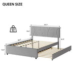 Struttura letto a piattaforma imbottita con letto estraibile singolo