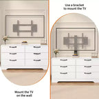 Mobile TV in legno a 6 cassetti con supporto TV regolabile