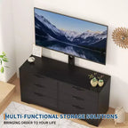 Mobile TV in legno a 6 cassetti con supporto TV regolabile