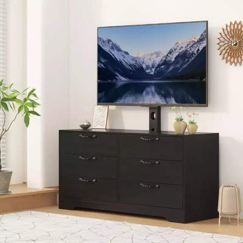 Mobile TV in legno a 6 cassetti con supporto TV regolabile