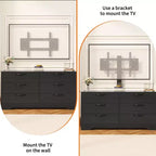 Mobile TV in legno a 6 cassetti con supporto TV regolabile