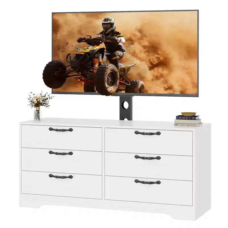 Mobile TV in legno a 6 cassetti con supporto TV regolabile