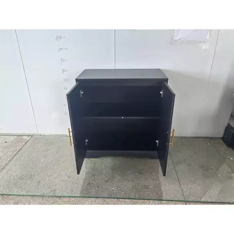 Modern Rattan Sideboard Cabinet, Buffet with 2 Woven Doors, Fixed Shelf Storage, Wood Credenza for Dining Room Living Room Kitchen Entryway
