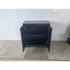 Modern Rattan Sideboard Cabinet, Buffet with 2 Woven Doors, Fixed Shelf Storage, Wood Credenza for Dining Room Living Room Kitchen Entryway