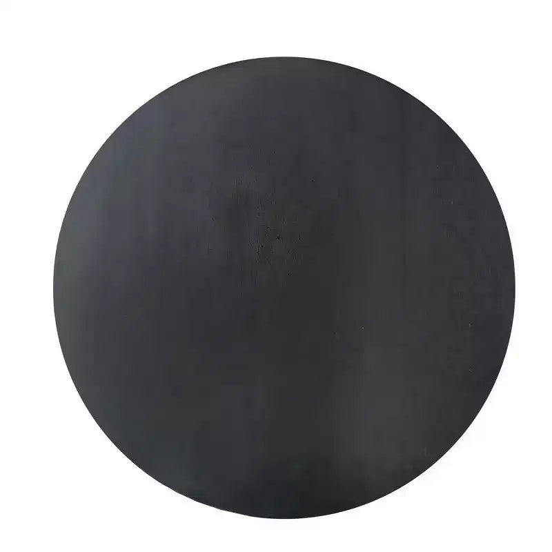 Tavolino Rotondo, Piano in Legno Massello di Mango da 20 Pollici Nero Opaco con Gambe Curve