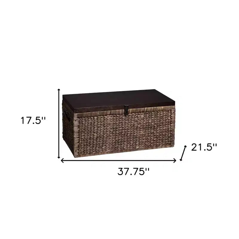 Tavolino da caffè in vimini marrone e composito di legno da 38"