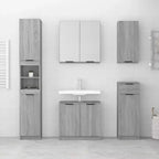Mobiletto da bagno a parete – Sonoma grigio, legno ingegnerizzato, 32x20x67 cm
