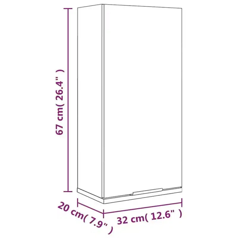 Mobiletto da bagno a parete – Sonoma grigio, legno ingegnerizzato, 32x20x67 cm
