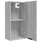 Mobiletto da bagno a parete – Sonoma grigio, legno ingegnerizzato, 32x20x67 cm