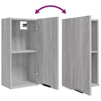 Mobiletto da bagno a parete – Sonoma grigio, legno ingegnerizzato, 32x20x67 cm