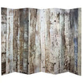 6" Double Sided Winter Woods Canvas Room Divider White - Oriental Furniture: No Assembly, Adjustable Panels