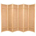 6 ft. Tall Jute Shoji Screen - Natural (6 Panels)