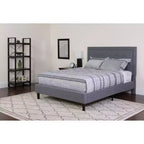 Set Letto a Piattaforma Imbottito e Materasso a Molle Insacchettate in Memory Foam