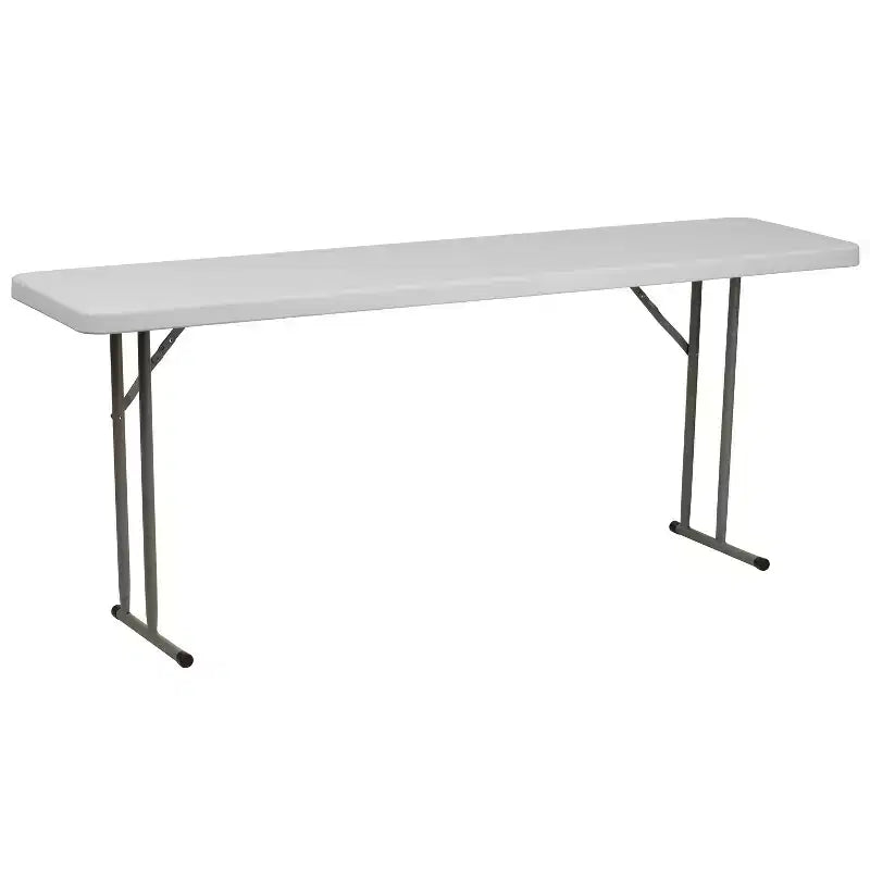 Emma and Oliver 6-Foot Rectangular White Plastic Folding Table with Locking Legs for Training or Seminars