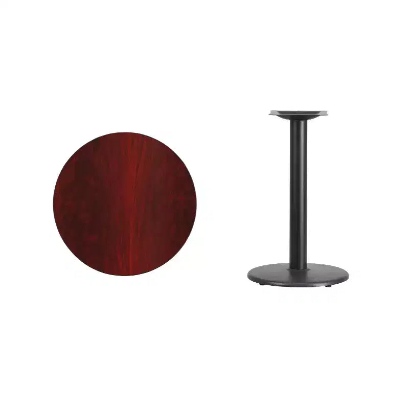 Piano tavolo rotondo in laminato da 24" con base tavolo rotonda da 18" ad altezza standard